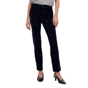 Madewell Slim Straight Utility Corduroy Pants Navy Blue Size 26 NWT